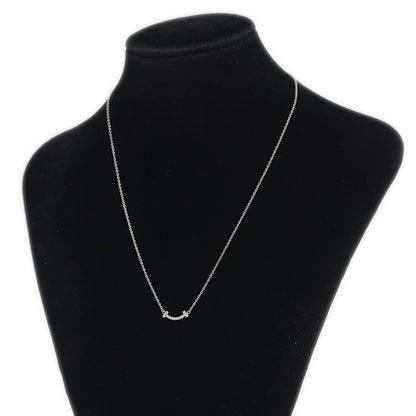 Tスマイル ミニ ネックレス K18WG/ダイヤ ネックレス