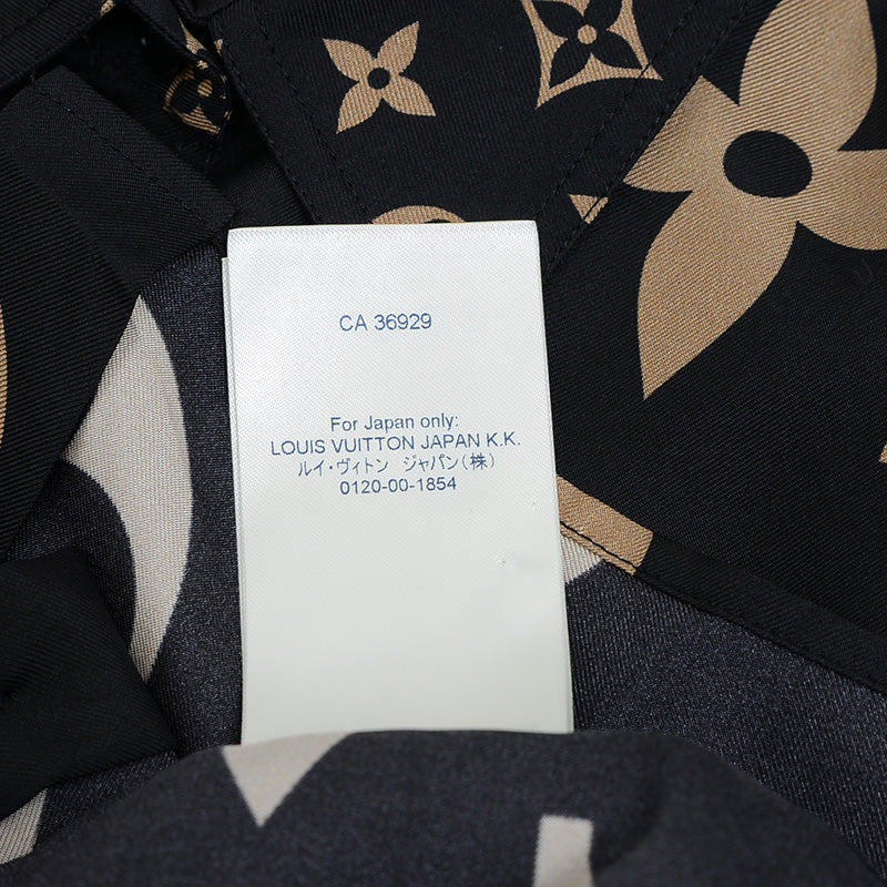 長袖シャツ モノグラム シルク ブラック/ベージュ レディース 34サイズ 長袖シャツ