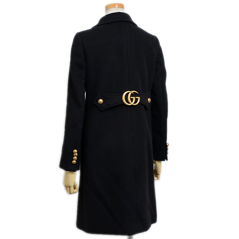 GGマーモント ウールコート ブラック レディース 36サイズ 494500 ダッフルコート