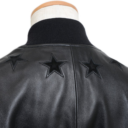 ラウンド スター レザージャケット ラムスキン ブラック メンズ サイズ48 ジャケット