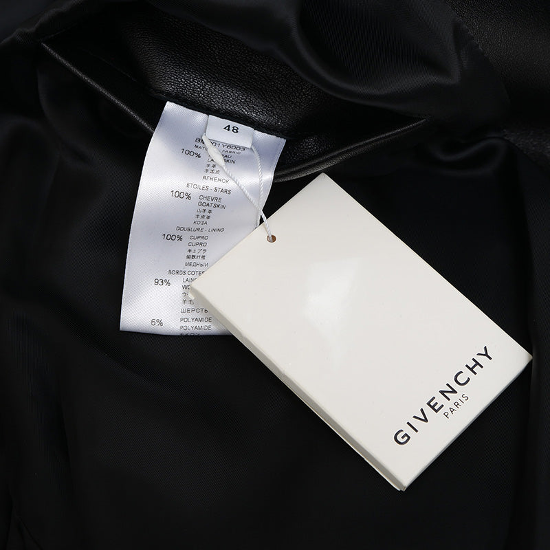 ラウンド スター レザージャケット ラムスキン ブラック メンズ サイズ48 ジャケット