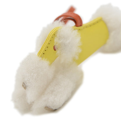 バディ バッグチャーム アニューミロ/ムートン ライム/コーネリアン/エクリュ U刻印 バッグチャーム