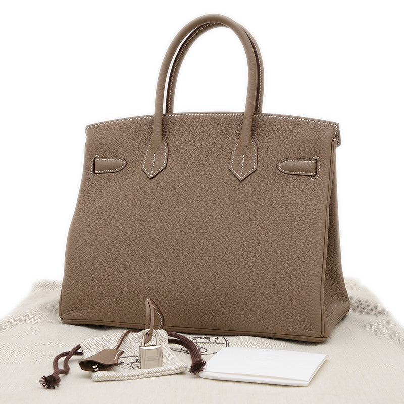 バーキン30 トゴ エトゥープ シルバー金具 K刻印 ハンドバッグ