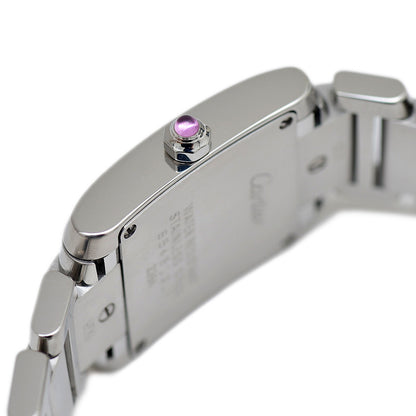 タンクフランセーズSM ピンクシェル文字盤 SS クォーツ W51028Q3 腕時計