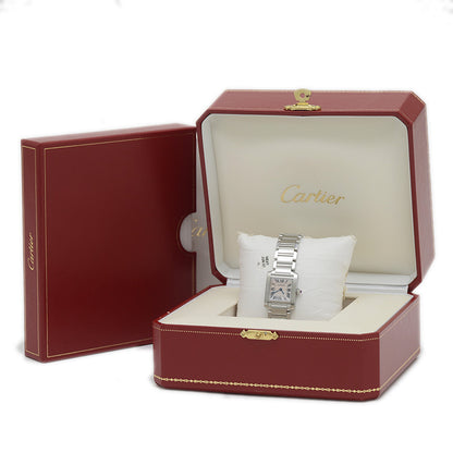 タンクフランセーズSM ピンクシェル文字盤 SS クォーツ W51028Q3 腕時計