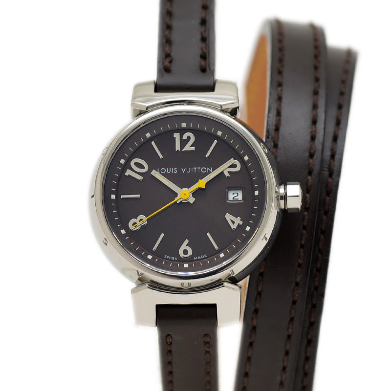 タンブール トリプルコイルド レディース ブラック文字盤 SS クォーツ Q1211 腕時計