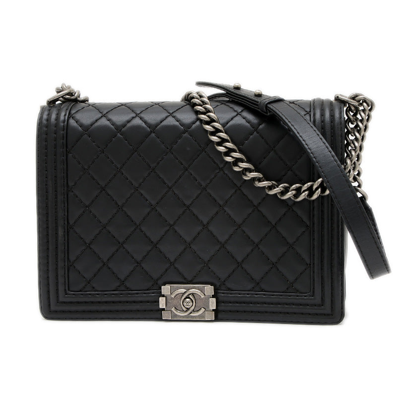 ボーイシャネル チェーンショルダー ラムスキン ブラック A92193 ショルダーバッグ