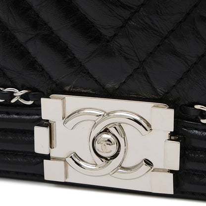 ボーイシャネル チェーンショルダー チェーンアラウンド レザー ブラック ショルダーバッグ