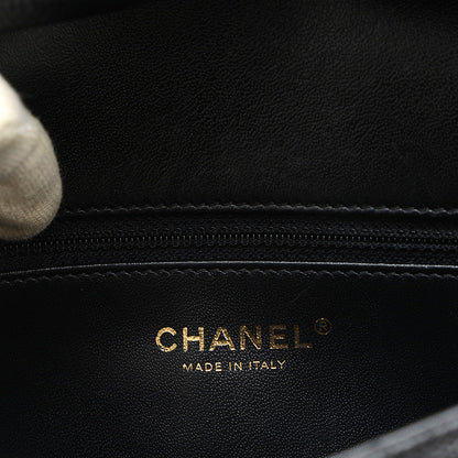 ピアッシング 2WAYバッグ キャビアスキン ブラック ハンドバッグ