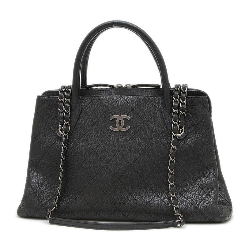 マトラッセ チェーンショルダー 2WAYバッグ キャビア ブラック A94849 ショルダーバッグ