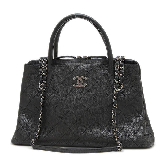 マトラッセ チェーンショルダー 2WAYバッグ キャビア ブラック A94849 ショルダーバッグ