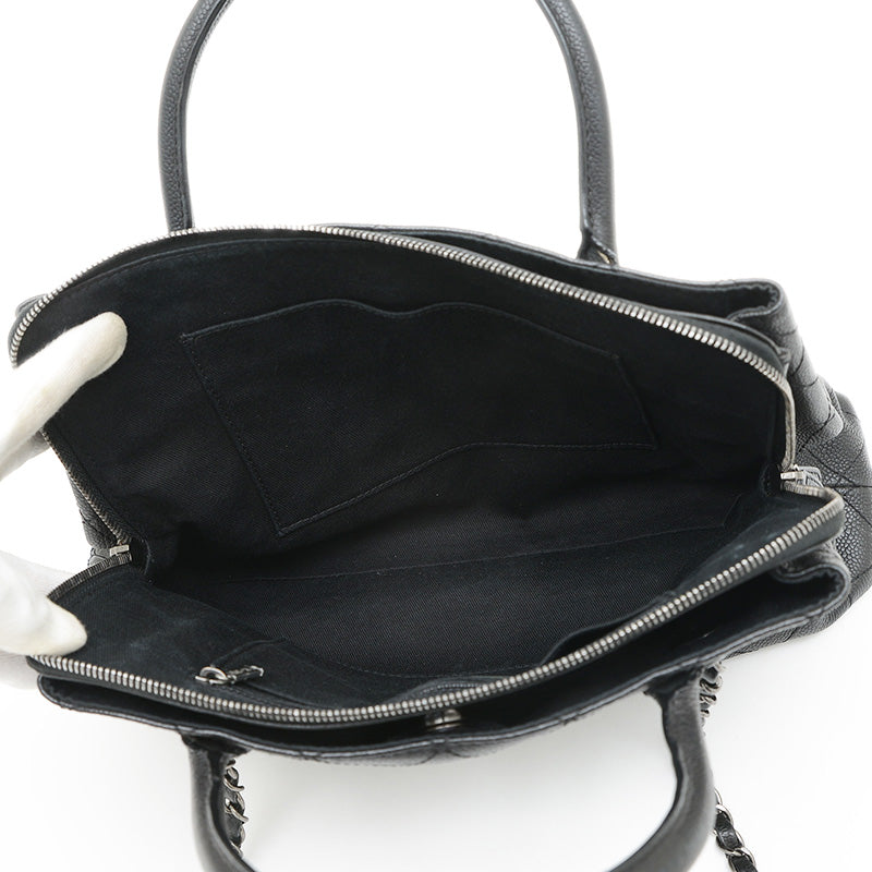 マトラッセ チェーンショルダー 2WAYバッグ キャビア ブラック A94849 ショルダーバッグ