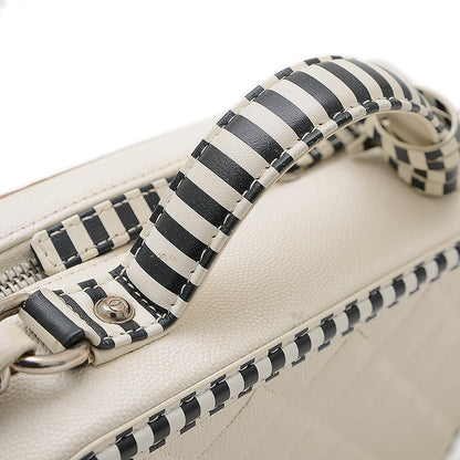 CCフィリグリー バニティ 2WAYバッグ キャビアスキン ホワイト/ブラック A93343 ショルダーバッグ