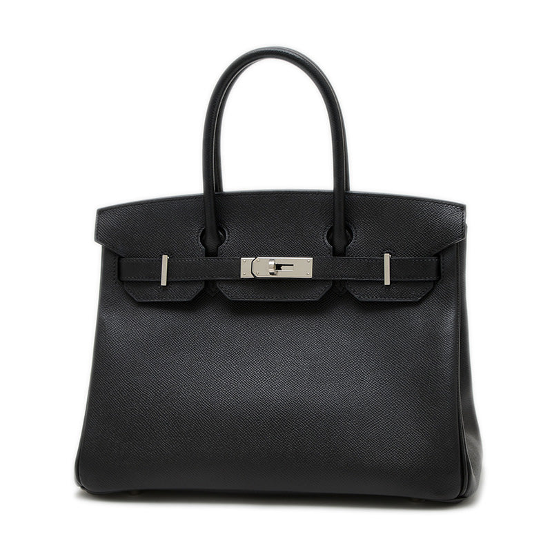 バーキン30 エプソン ブラック シルバー金具 T刻印 ハンドバッグ