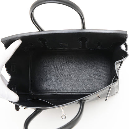 バーキン30 エプソン ブラック シルバー金具 T刻印 ハンドバッグ