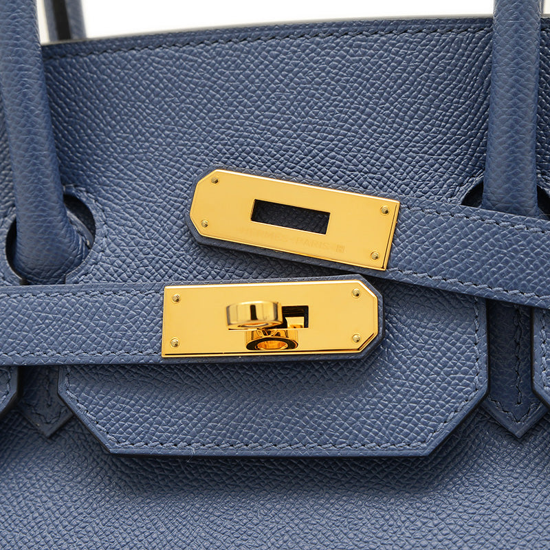 バーキン35 エプソン ブルーブライトン ゴールド金具 D刻印 ハンドバッグ