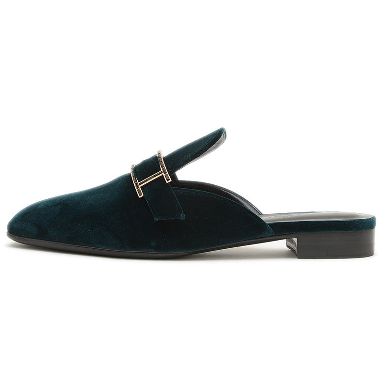 ミュール ビューティー ヴェロワ グリーン レディース 39サイズ パンプス