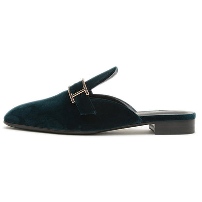 ミュール ビューティー ヴェロワ グリーン レディース 39サイズ パンプス