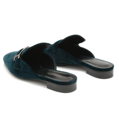 ミュール ビューティー ヴェロワ グリーン レディース 39サイズ パンプス