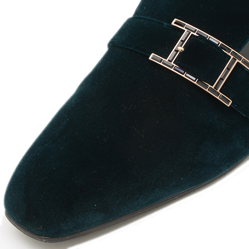 ミュール ビューティー ヴェロワ グリーン レディース 39サイズ パンプス