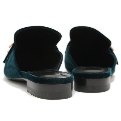 ミュール ビューティー ヴェロワ グリーン レディース 39サイズ パンプス