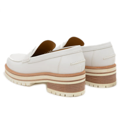 モカシン アイビー レザー ホワイト 39サイズ ローファー