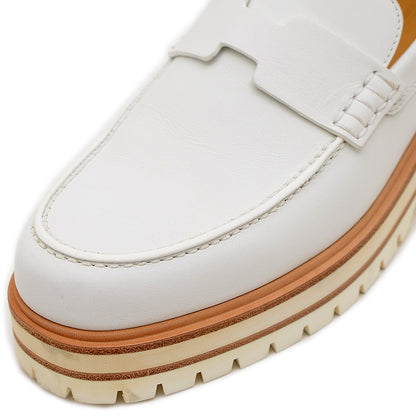 モカシン アイビー レザー ホワイト 39サイズ ローファー