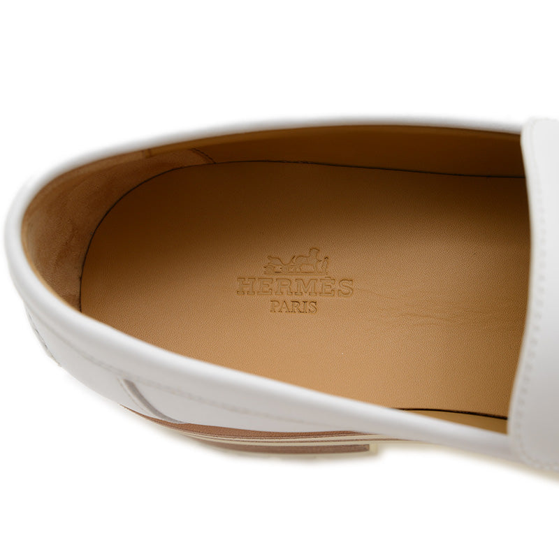 モカシン アイビー レザー ホワイト 39サイズ ローファー