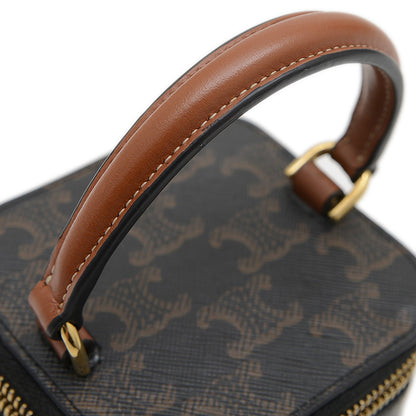 トリオンフ ミニ 2WAYポーチ タン/ブラック 10J762CZ1 バニティバッグ