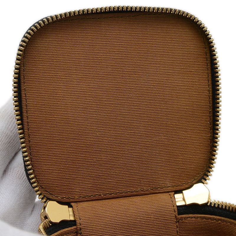 トリオンフ ミニ 2WAYポーチ タン/ブラック 10J762CZ1 バニティバッグ