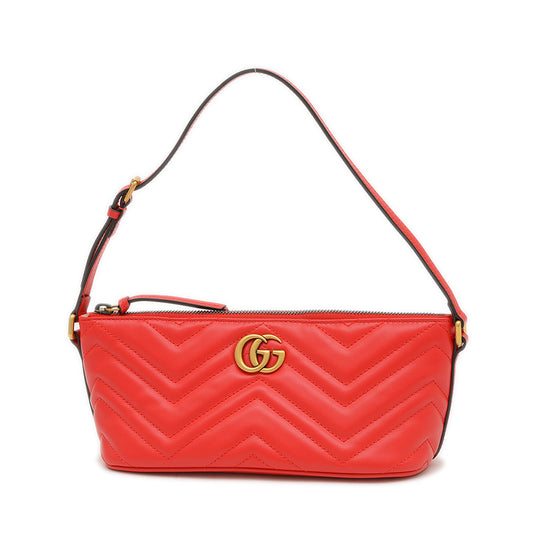 GGマーモント ワンショルダーバッグ レザー レッド 739166 ショルダーバッグ