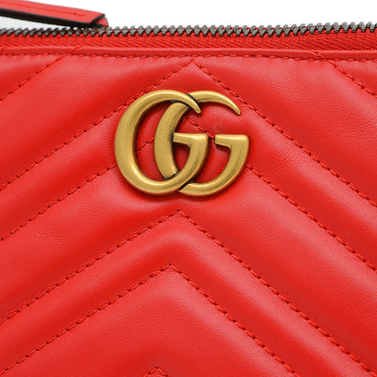 GGマーモント ワンショルダーバッグ レザー レッド 739166 ショルダーバッグ