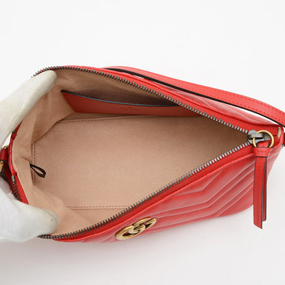 GGマーモント ワンショルダーバッグ レザー レッド 739166 ショルダーバッグ