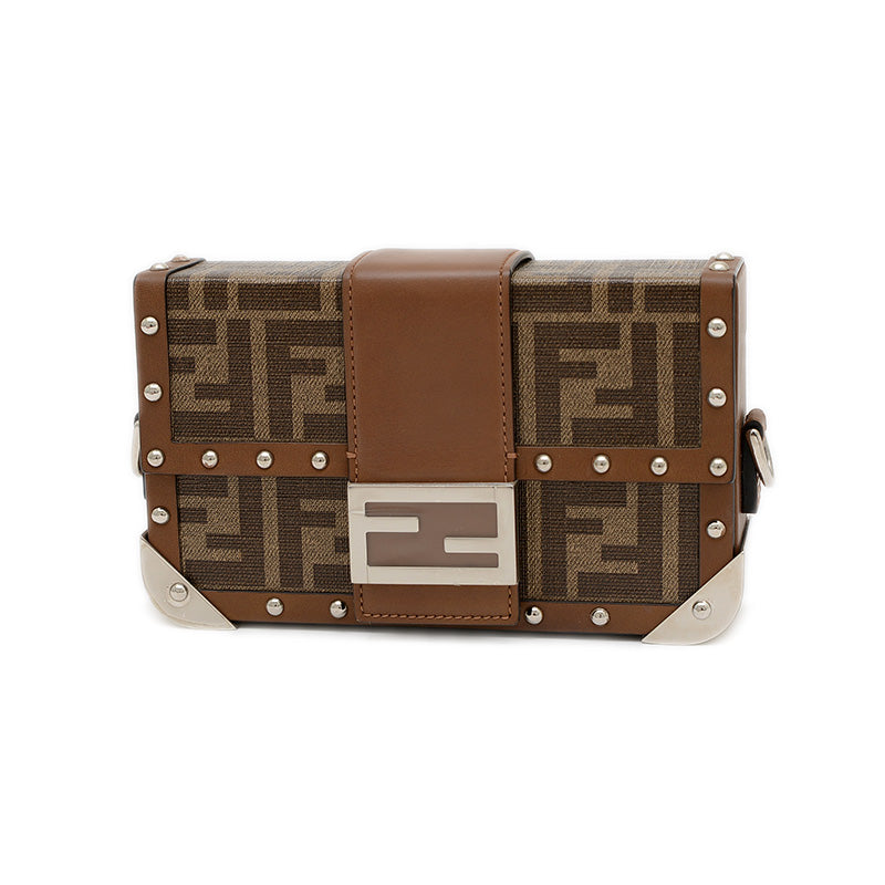 ズッカ バケット トランク ショルダーバッグ キャンバス/レザー ブラウン 7VA507 ショルダーバッグ