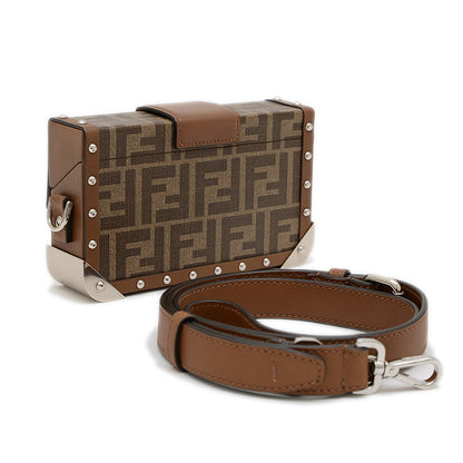 ズッカ バケット トランク ショルダーバッグ キャンバス/レザー ブラウン 7VA507 ショルダーバッグ