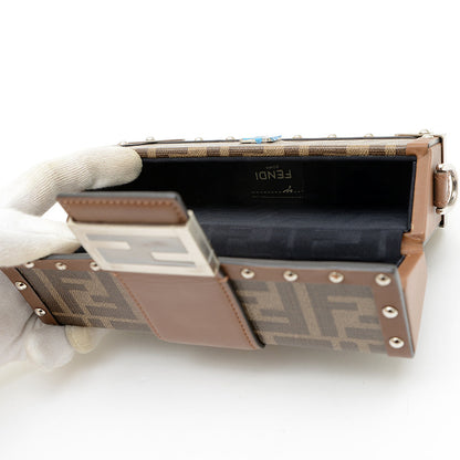 ズッカ バケット トランク ショルダーバッグ キャンバス/レザー ブラウン 7VA507 ショルダーバッグ