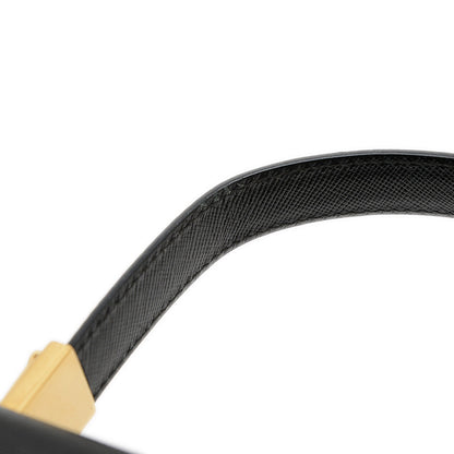 ガンチーニ 2WAY ショルダーバッグ ブラック レザー ゴールド金具 ハンドバッグ