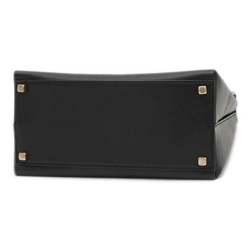 ガンチーニ 2WAY ショルダーバッグ ブラック レザー ゴールド金具 ハンドバッグ