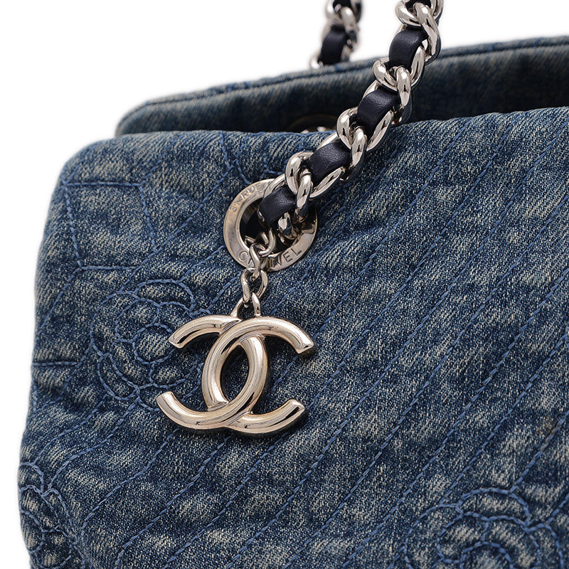 カメリア チェーンバッグ デニム ブルー シルバー金具 A66903 ショルダーバッグ