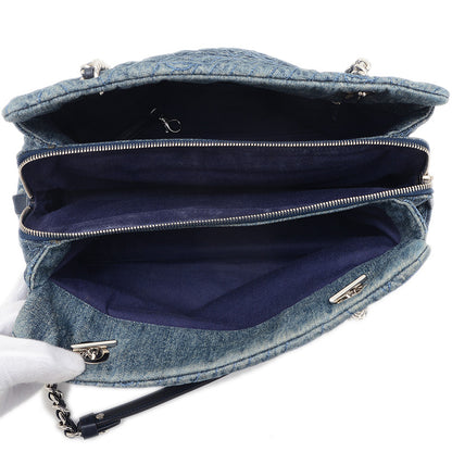 カメリア チェーンバッグ デニム ブルー シルバー金具 A66903 ショルダーバッグ
