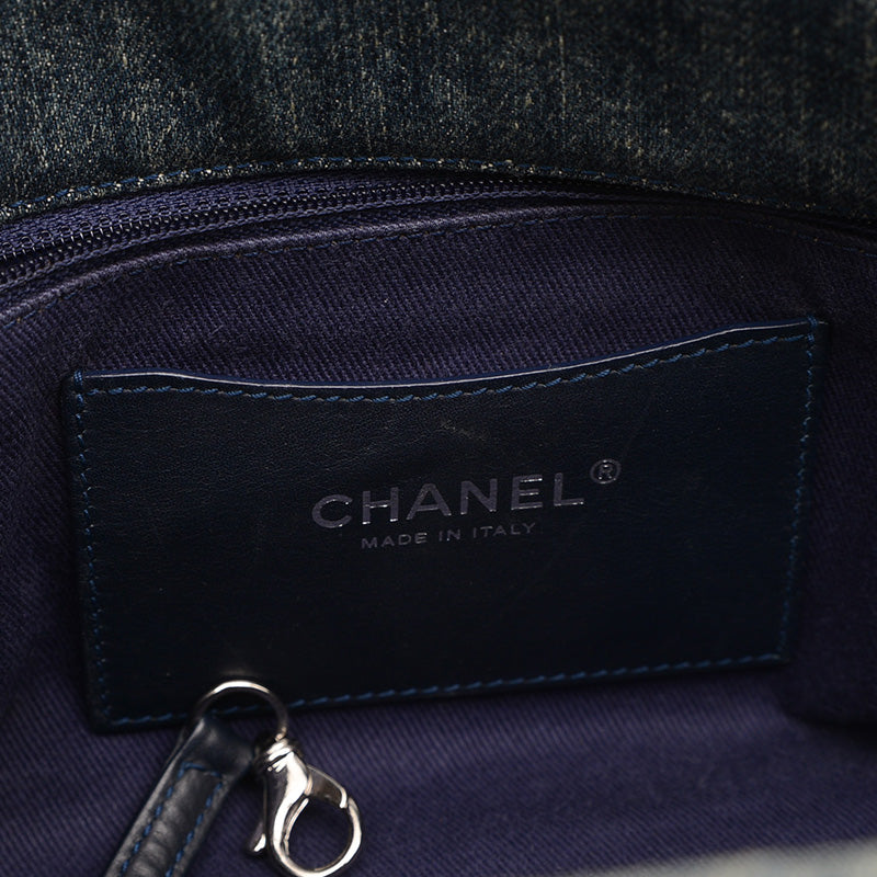 カメリア チェーンバッグ デニム ブルー シルバー金具 A66903 ショルダーバッグ