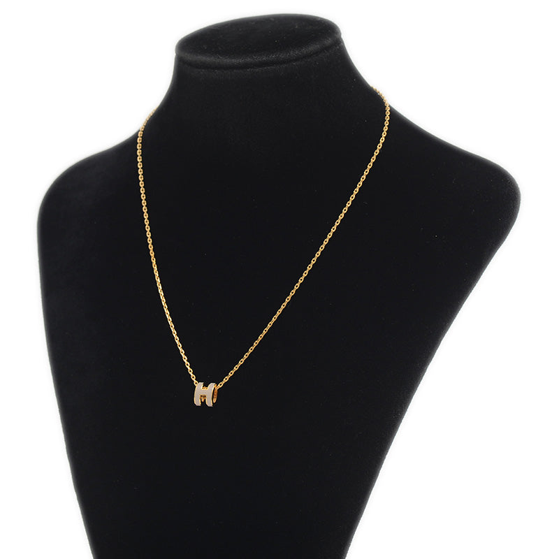 ポップアッシュ H ミニ ネックレス マロングラッセ/ローズゴールド ネックレス