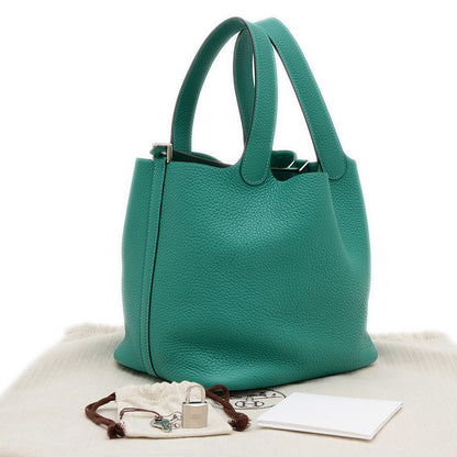 ピコタンロックMM 22 トリヨン ヴェールヴェローヌ シルバー金具 D刻印 ハンドバッグ