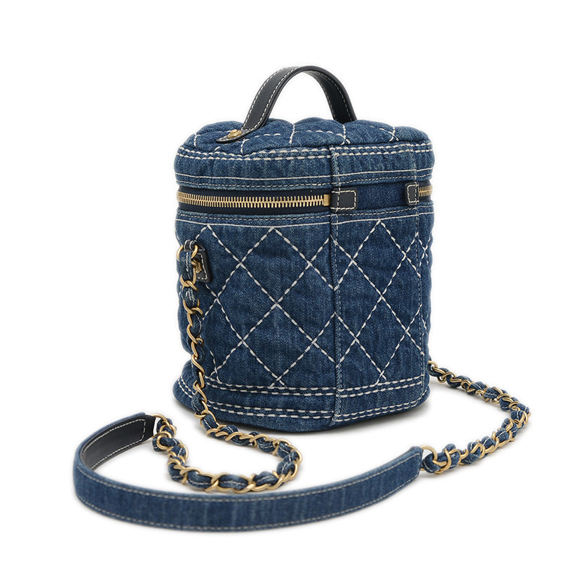 ココマーク バニティ チェーンショルダー 2WAYバッグ デニム ブルー AS1336 ハンドバッグ