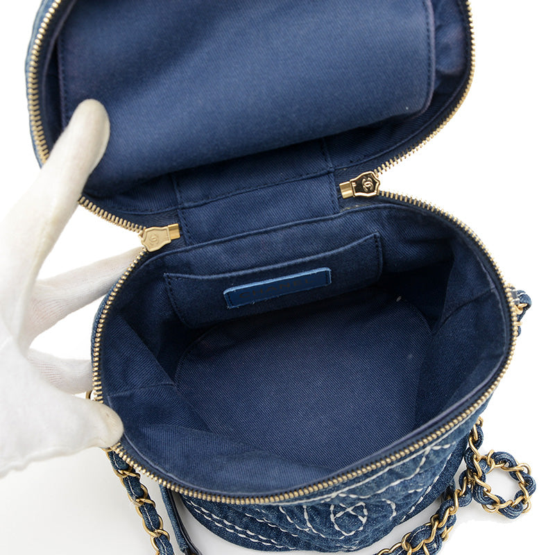 ココマーク バニティ チェーンショルダー 2WAYバッグ デニム ブルー AS1336 ハンドバッグ