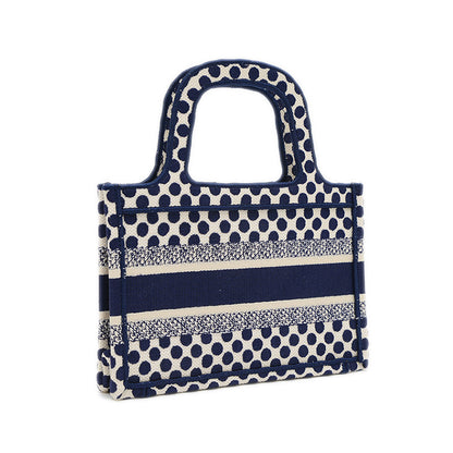 ブックトート ミニ ドット柄 キャンバス ネイビー/ホワイト S5475ZBBI トートバッグ