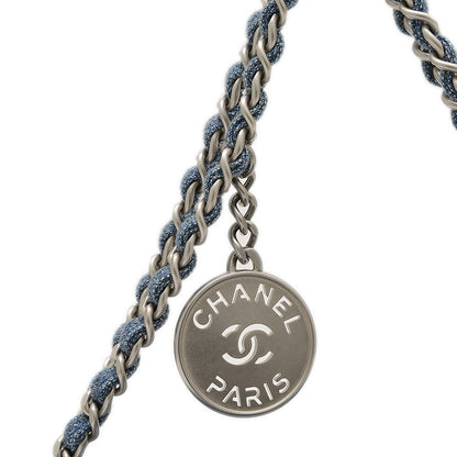 シャネル22 ミニ スタッズ チェーンショルダー デニムキャンバス ブルー AS3980 ショルダーバッグ