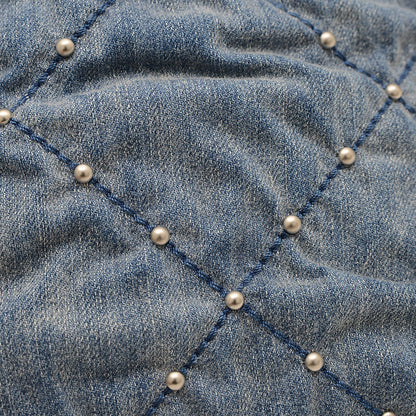 シャネル22 ミニ スタッズ チェーンショルダー デニムキャンバス ブルー AS3980 ショルダーバッグ