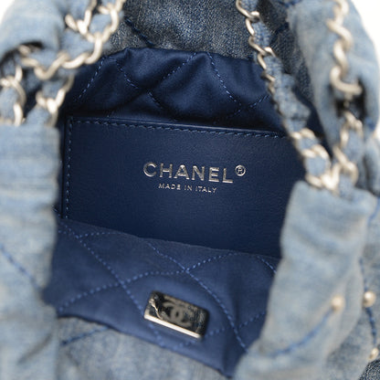 シャネル22 ミニ スタッズ チェーンショルダー デニムキャンバス ブルー AS3980 ショルダーバッグ