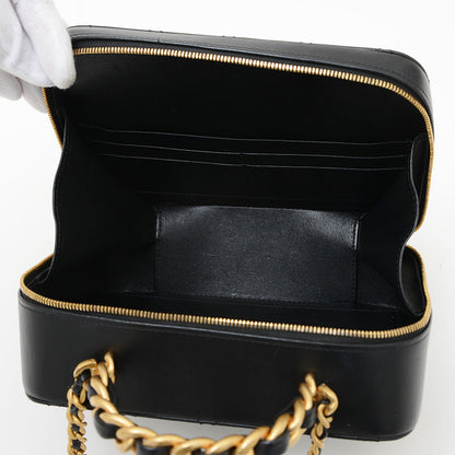 マトラッセ バニティ チェーンショルダー ラムスキン ブラック ゴールド金具 AS3319 ショルダーバッグ